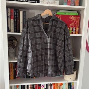 3/$30 EUC Uniqlo women’s size S plaid flannel pullover shirt